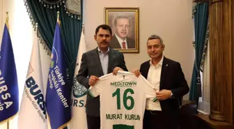 Bursa haber... Bursaspor Başkanı Ömer Furkan Banaz, Bakan Murat Kurum'la bir araya geldi