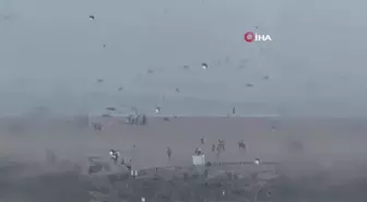 ABD'de şiddetli rüzgar şemsiyeleri okyanusa uçurdu