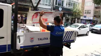 Son dakika yerel: Yalova'da zabıtadan kaldırım işgali operasyonu
