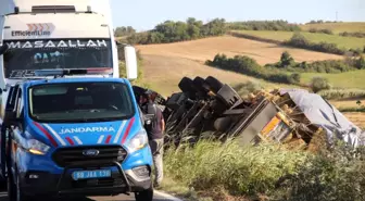 Tekirdağ 3. sayfa haberleri: Tekirdağ'da devrilen tırdan burnu bile kanamadan çıktı