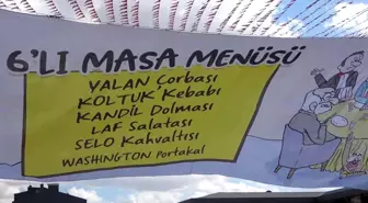 Cumhurbaşkanı Erdoğan'ın katıldığı toplu açılış töreninde 'altılı masa'ya pankartlı gönderme