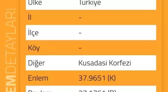 Kuşadası'nda 5.0 büyüklüğünde deprem