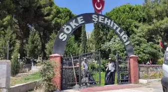 Son dakika haberi... Söke Belediyesi'nden şehitlikte bakım çalışması