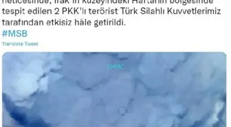 Son dakika gündem: MSB: 2 PKK'lı terörist etkisiz hale getirildi