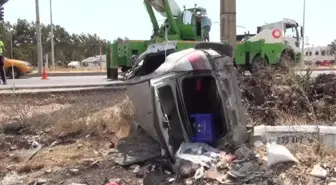 Son dakika haber! Takla atan otomobil, beton elektrik direğine çarptı: 6 yaralı