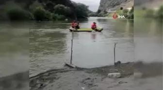 Erzincan haberleri... Erzincan'da nehirdeki çamura batan iki ineği AFAD kurtardı