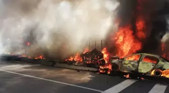 Son dakika haberi! Tır ile otomobilin çarpıştığı kazada 5 kişi yaralandı - Güvenlik kamerası görüntüleri