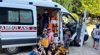 Son dakika haber... Kurs öğrencilerine ambulanslar tanıtıldı