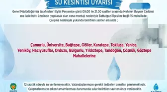 Malatya haberi... Malatya'da su kesintileri yaşanacak