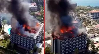 Alanya'da beş yıldızlı lüks otelin çatısı cayır cayır yandı