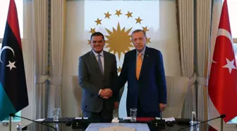 Cumhurbaşkanı Erdoğan, Libya Ulusal Birlik Hükümeti Başbakanı Dibeybe'yi kabul etti