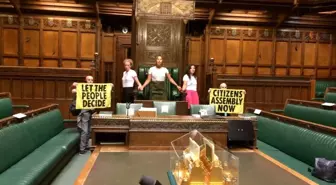 İngiltere'deki çevre aktivistlerinden parlamentoda protesto