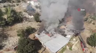 Son dakika haber... Ağılda çıkan yangın kamerada