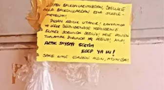 Apartman sakini bina girişine astığı notla isyan etti: Artık saygıyı geçtim, edep yahu