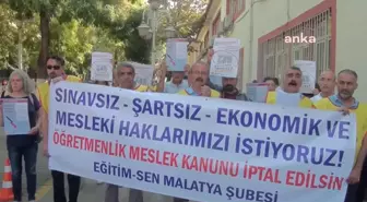 Malatya haber! Malatya'da Öğretmenlerden 'Kariyer Basamakları' Protestosu: 'Sınava da Kariyer Basamaklarına da Karşıyız'