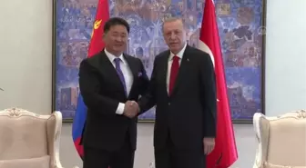 SEMERKANT - Cumhurbaşkanı Erdoğan, Moğolistan Cumhurbaşkanı Ukhnaagiin Khurelsukh ile bir araya geldi