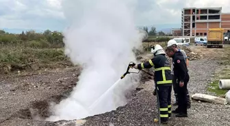 Son dakika haber! Düzce'de doğal gaz boru hattındaki yangın söndürüldü