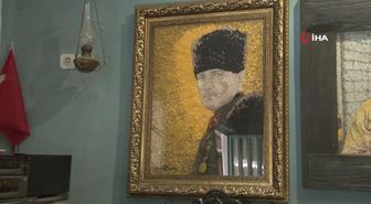 Binlerce parça kumaştan tablo yapıyor