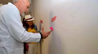 Muğla yerel haberi... Muğla'da meme kanseri farkındalık ayında mamografi odasının duvarları boyandı