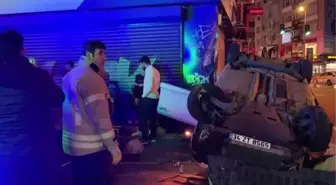 Kadıköy'de devrilen otomobildeki 2 kişi yaralandı