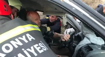 Konya'da trafik kazasında 2 kişi yaralandı