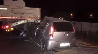 Otomobilin tıra çarptığı kazada 1 kişi yaralandı