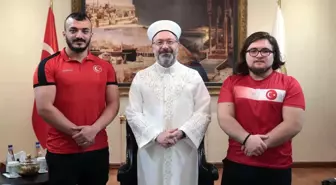 Erbaş, Dünya Bilek Güreşi Şampiyonası'nda dereceye giren sporcuları kabul etti