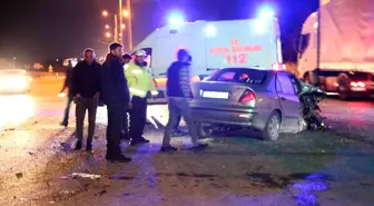Kapıkule yolunda tır ile çarpışan otomobil hurdaya döndü: 1 yaralı
