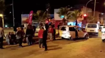 Otomobilin kırmızı ışıkta bekleyen araçlara çarptığı kazada 4 kişi yaralandı