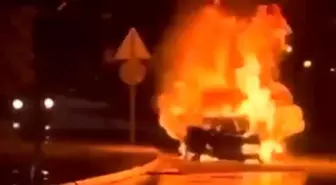Seyir halindeki otomobil alev topuna döndü