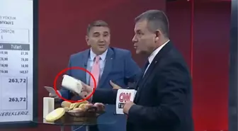 Fahiş fiyatlara tepki gösteren oda başkanı yayına peynirle çıktı, sunucu şaşkınlığını gizleyemedi