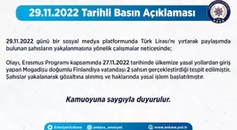 Türk lirasını yırtarak paylaşımda bulunan 2 Finlandiyalıya gözaltı