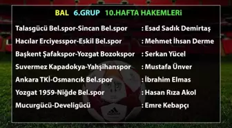 BAL'da 10. hafta hakemleri açıklandı