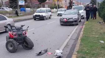 Otomobilin çarptığı ATV sürücüsü ağır yaralandı