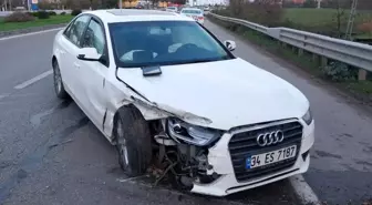 Samsun'da otomobil bariyere çarptı: 1 yaralı