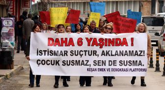 KEŞANLILAR, 'ÇOCUK İSTİSMARI'NA KARŞI YÜRÜDÜ