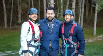 Dünya Şampiyonları termal kasabayı gezdi, zipline yaptı
