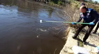 SİYAHA BÜRÜNEN MENDERES NEHRİ'NDEN ANALİZ İÇİN NUMUNE ALINDI