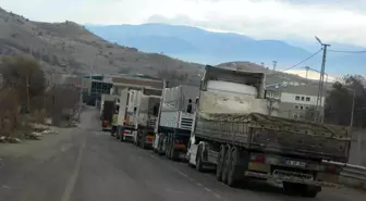 Türkgözü Sınır Kapısı'nda tır kuyruğu