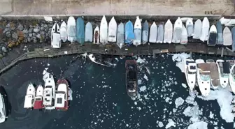 Caddebostan yat limanında yanan tekneler havadan görüntülendi