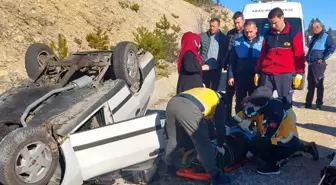 Kastamonu'da takla atan otomobilin sürücüsü yaralandı