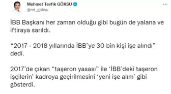 İBB AK Parti Grup Başkanvekili Mehmet Tevfik Göksu, İmamoğlu'nu yalanladı