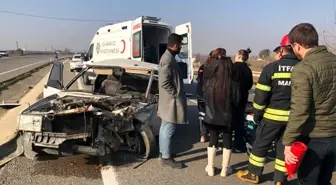 Tekeri kopan otomobil karşı şeride geçti: 1 yaralı