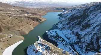 Kuraklık ve yağış azlığının etkisiyle Göyne Barajı'nın su seviyesi düştü