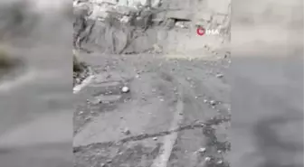 Pirinkayalar geçidinde meydana gelen heyelan korkuttu