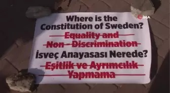 Başkent'te bir vatandaş, İsveç Büyükelçiliği önünde Kur'an'ın yakılmasına tepki gösterdi