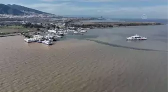 Denize akan sel suları nedeniyle İzmir Körfezi'nin rengi kahverengi oldu