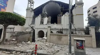 Depremin acısını hisseden illerden olan Hatay'da tarihi Antakya Rum Ortadoks Kilisesi'nin büyük bir bölümü yıkıldı