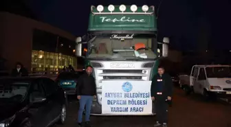 Akyurt'tan afet bölgelerine iş makinesi ve yardım malzemesi desteği