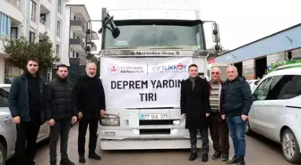 Çiftlikköy'den 2. yardım tırı Hatay'a uğurlandı